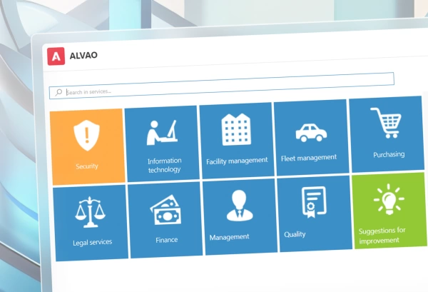 Example of Service Catalogue in ALVAO Service Desk